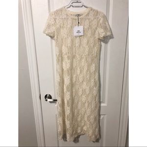 Zara lace sheer white dress